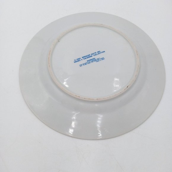 1981 Calendar Plate Spencer Gifts Americana Red White Blue Statue Of Liberty - Picture 4 of 6